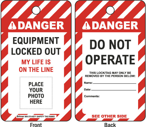 Danger Do Not Operate Photo Lockout Tag