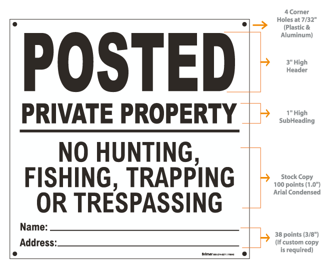 White Posted Sign, Private Property