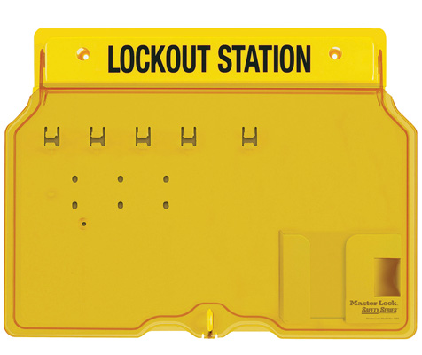 Master Lock Wall-Mount Empty Lockout Station For 4 Padlocks 1482B C3020