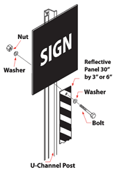 U-channel Post Reflective Panel