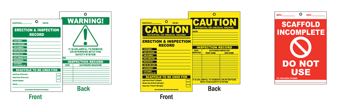 Scaffold Safety Tags