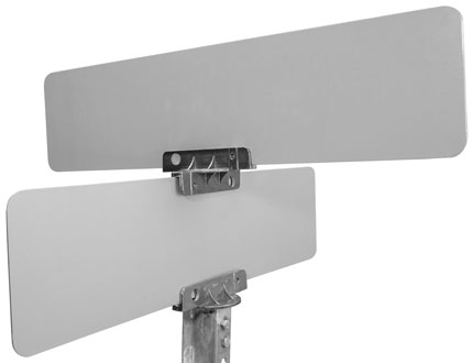 Mounted universal street name bracket at 45 degree angle