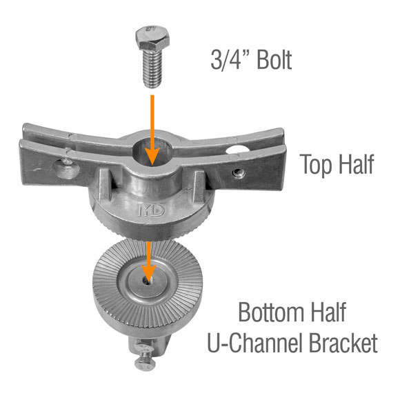 Illustrating the assembly of the adjustable cross separator bracket