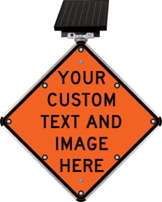 LED Fluorescent Work Zone Orange Diamond