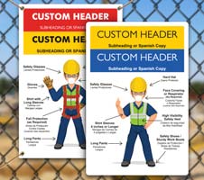 Custom PPE Signs with 5 Images