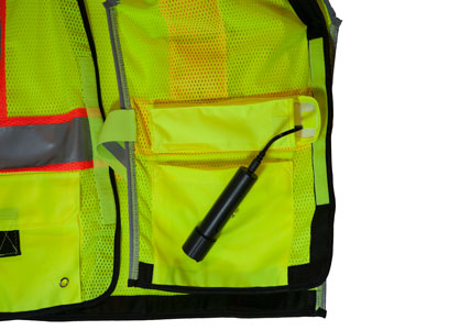 Green LED Vest Back Night Time