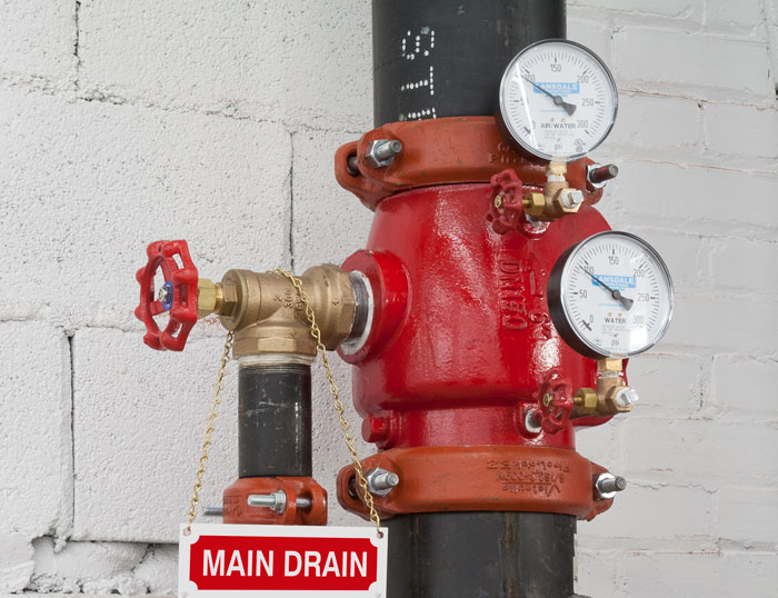 NFPA 13 Main Drain Valve Sign