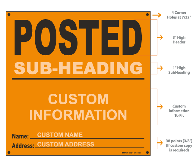 Orange Posted Custom Sign