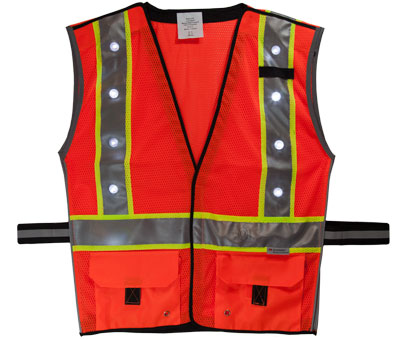 Orange LED Vest Front