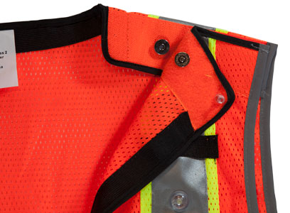 Orange LED Vest Back Night Time