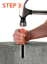 Using a small hammer gently tap the anchors into the holes.