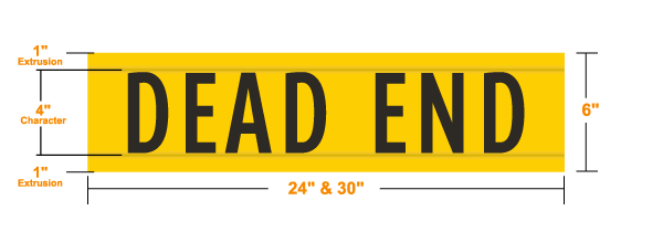 6 inch Dead End Street Name Sign