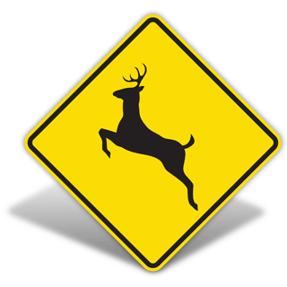 Deer Crossing Sign