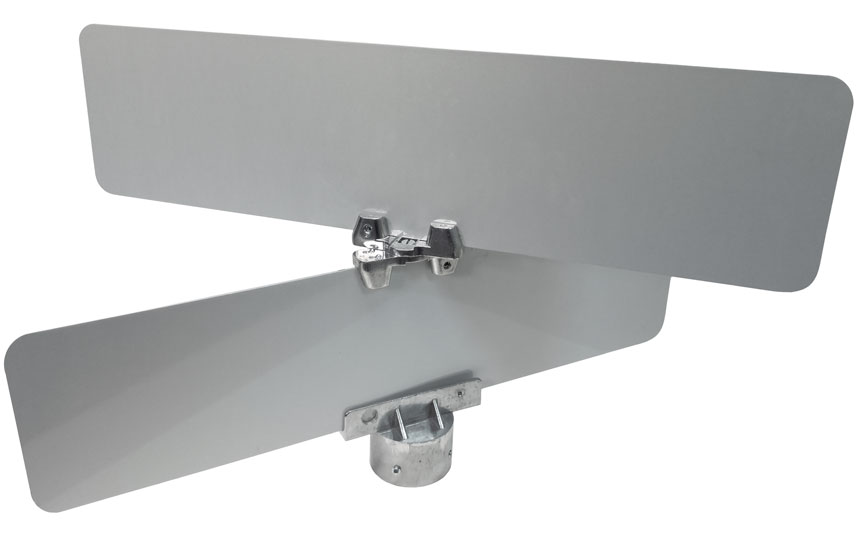 Mounted universal street name bracket at 45 degree angle