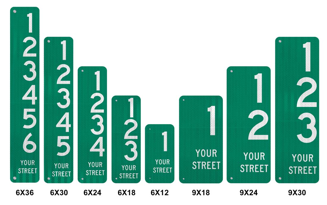 911 Address Signs Size Comparison