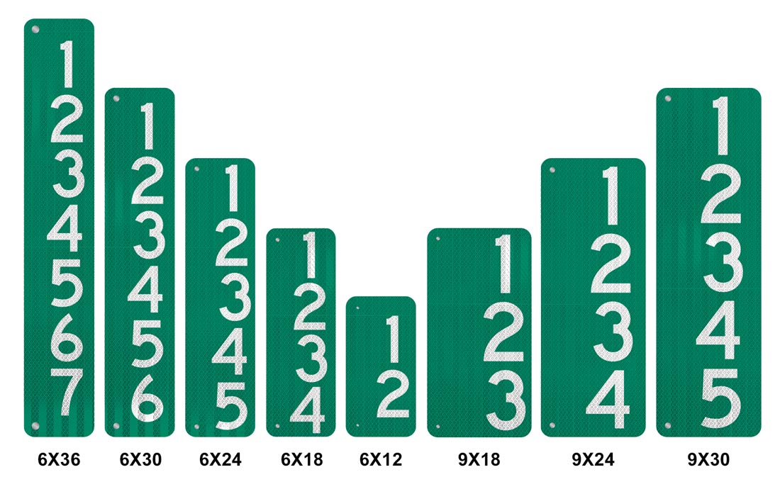 911 Address Signs Size Comparison