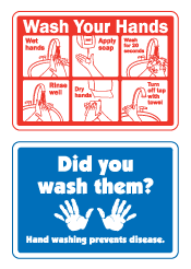 Wash Your Hands Safety Signs
