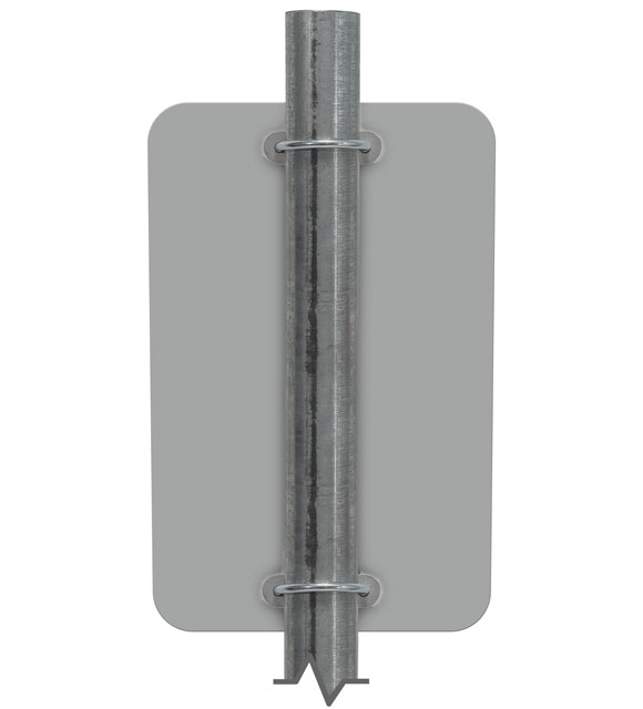 Single mounted sign on round post using the Y4964 bracket