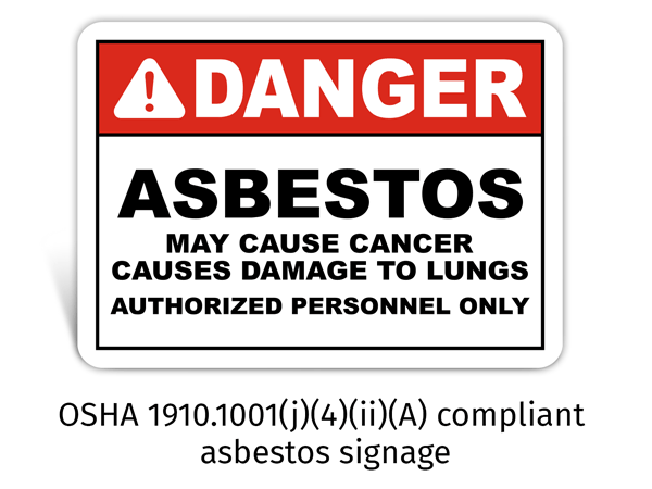 Asbestos danger sign