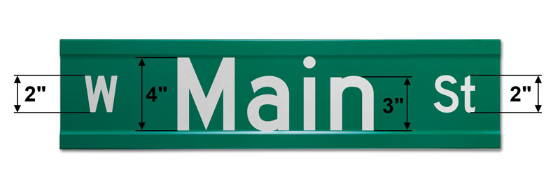 6″ Tall Extruded Street Sign