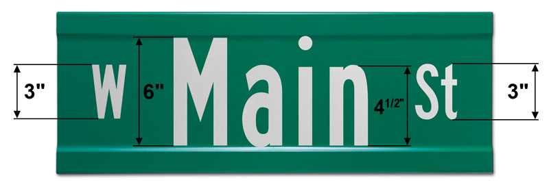9″ Tall Extruded Street Sign