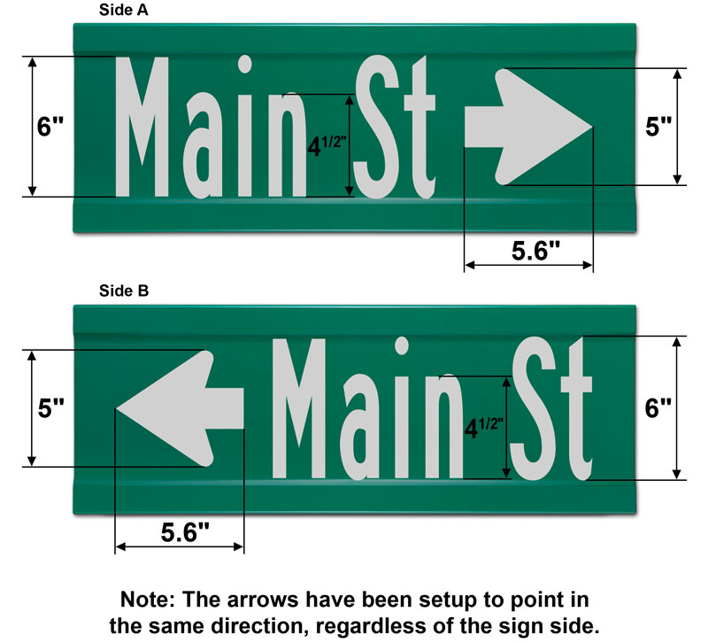 9″ Tall Street Sign with Street Numbers