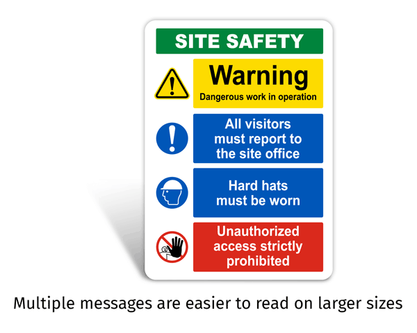 Site Safety Sign with Multiple Messages