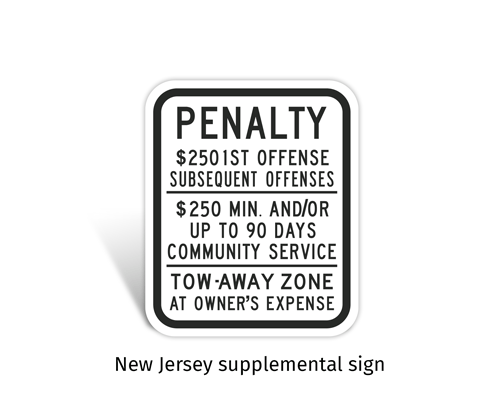 New Jersey supplemental sign