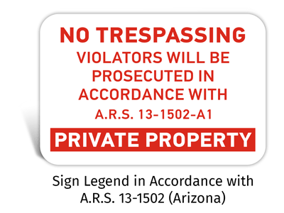 Private Property No Trespassing Sign