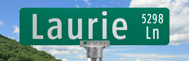 Official Street Name Sign with Optional Prefix and Suffix
